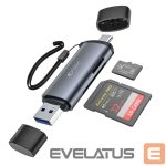 USB atmintinė Tech-Protect  Tech-Protect UltraBoost SD/micro SD card reader with USB-C/USB-A connectors - gray 