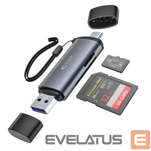USB atmintinė Tech-Protect  Tech-Protect UltraBoost SD/micro SD card reader with USB-C/USB-A connectors - gray 