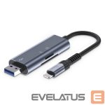 USB atmintinė Tech-Protect  Tech-Protect UltraBoost SD/micro SD Card Reader with Lightning /USB-A Connector - Gray 