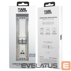 Nugarėlės dėklai Karl Lagerfeld  Karl Lagerfeld Silicone Choupette Heads Strap for Apple Watch 38/40/41mm - White 