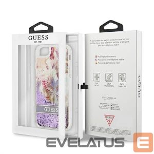 Nugarėlės dėklai Guess  Guess Flower Liquid Glitter case for iPhone SE 2022 / SE 2020 / 7 / 8 - purple 