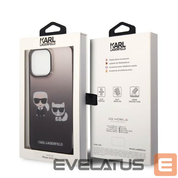 Nugarėlės dėklai Karl Lagerfeld Karl Lagerfeld KLHCP14LTGKCK iPhone 14 Pro 6.1 "hardcase black / black Gradient Ikonik Karl & Choupette