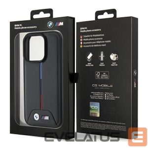 Nugarėlės dėklai BMW  BMW Quilted Tricolor iPhone 15 Pro Case - Black 