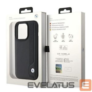 Nugarėlės dėklai BMW  BMW Leather Blue Dots iPhone 15 Pro Max Case - Black 