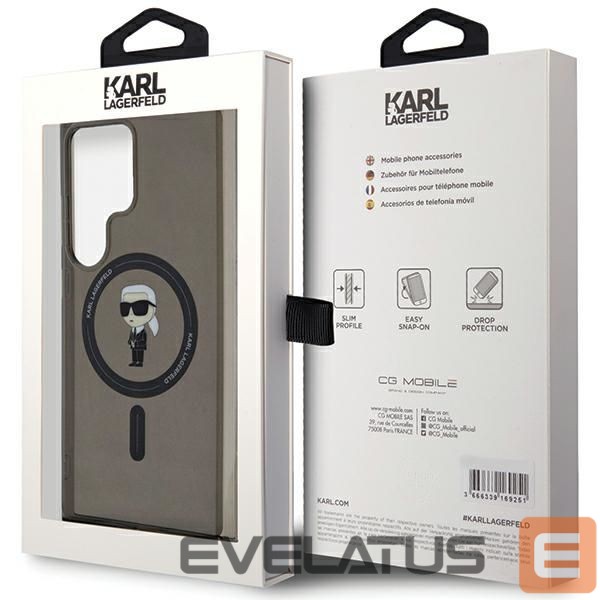 Nugarėlės dėklai Karl Lagerfeld Karl Lagerfeld IML Ikonik MagSafe Case for Samsung Galaxy S24 Ultra - Black
