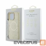 Nugarėlės dėklai Guess  Guess Saffiano Peony Classic Logo MagSafe case for iPhone 16 Pro - gold 