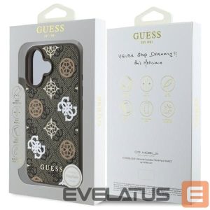 Nugarėlės dėklai Guess  Guess Peony On 4G Background MagSafe case for iPhone 16 - brown 