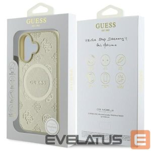 Nugarėlės dėklai Guess  Guess Saffiano Peony Classic Logo MagSafe case for iPhone 16 - gold 