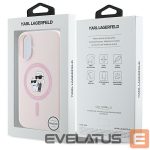 Nugarėlės dėklai Karl Lagerfeld  Karl Lagerfeld Silicone Karl&Choupette Heads Ring MagSafe iPhone 16 Case - Pink 