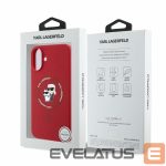 Nugarėlės dėklai Karl Lagerfeld  Karl Lagerfeld Silicone Karl&Choupette Heads Ring MagSafe iPhone 16 Case - Red 