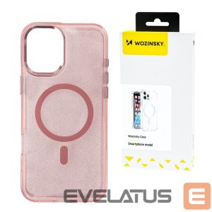 Nugarėlės dėklai Wozinsky  Wozinsky Glitter Case with Mag Safe for Samsung Galaxy S25 Ultra - Pink with Glitter 
