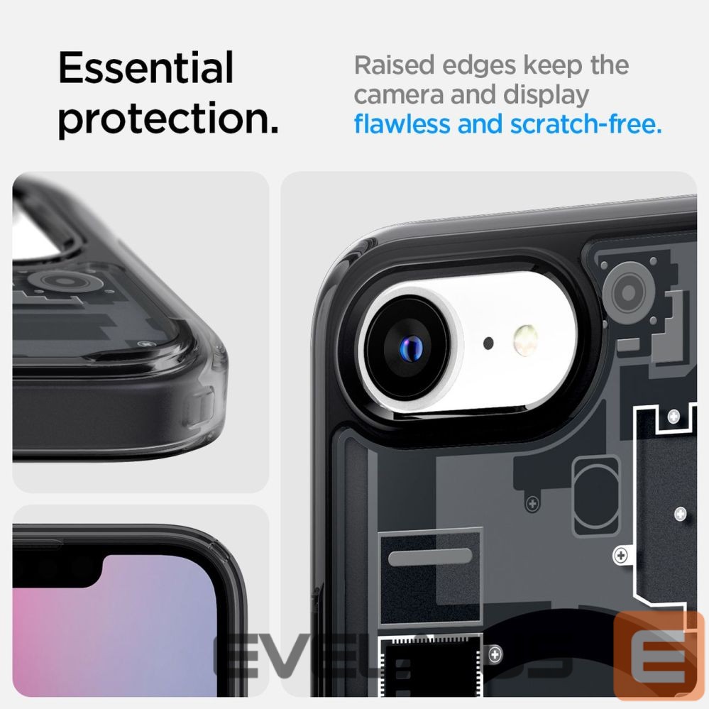 Nugarėlės dėklai Spigen Spigen Ultra Hybrid MagSafe Case for iPhone 16e Zero One - Black