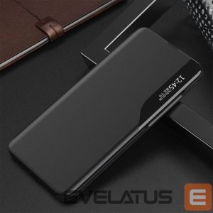 Nugarėlės dėklai Hurtel  Eco Leather View Case elegant case with flap and stand for iPhone 16e - black 
