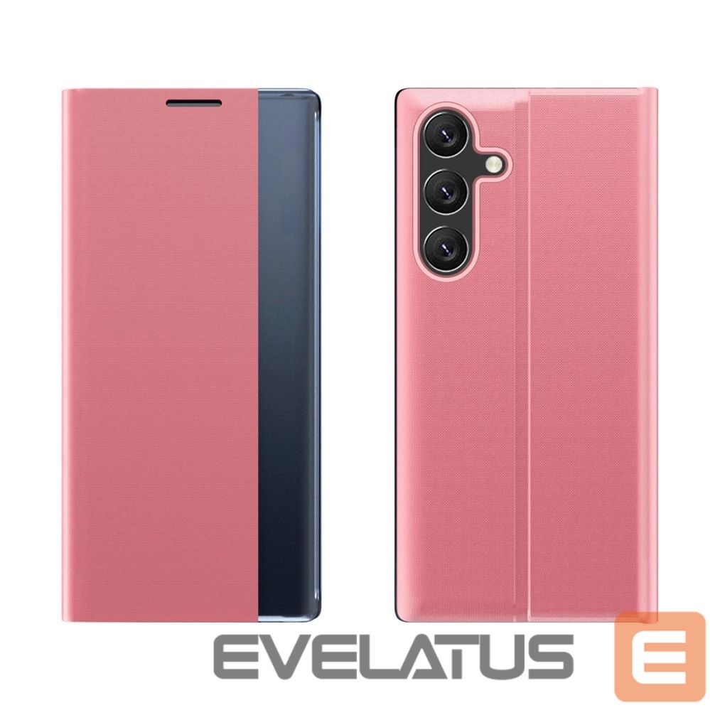 Nugarėlės dėklai Hurtel New Sleep Case Cover with Flip and Stand for Samsung Galaxy S25 Edge - Pink