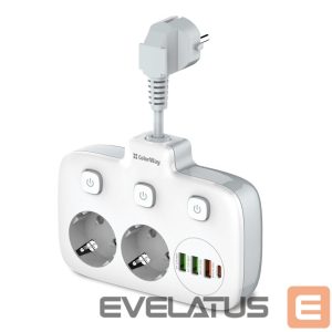 Kabelis ColorWay  Power Socket | CW-CHE24PDW 
