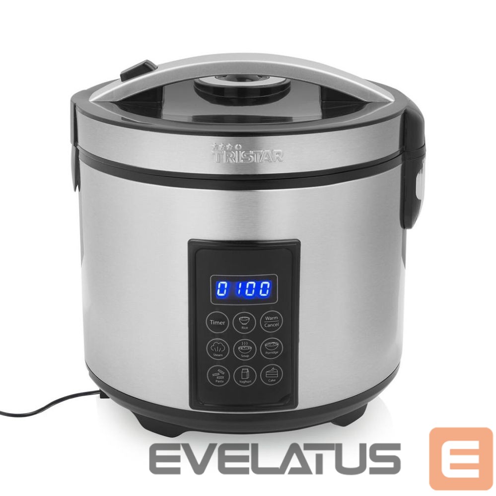 Kiti smulkūs buitiniai prietaisai Tristar Digital Rice and Steam Cooker | RK-6138 | 900 W | 2.2 L | Number of programs 7 | Grey