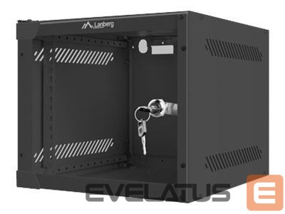 Serveriai Lanberg Rack cabinet 10" wall-mount 4U/280x310 (flat pack) with glass door, black |