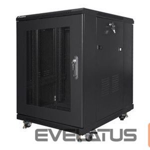 Serveriai Lanberg  Rack cabinet 19" free-standing 15U/600x800 (flat pack) with mesh door, black | 