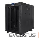Serveriai Lanberg  Rack cabinet 19" free-standing 15U/800x1000 (flat pack) with glass door lCD V2, black | 