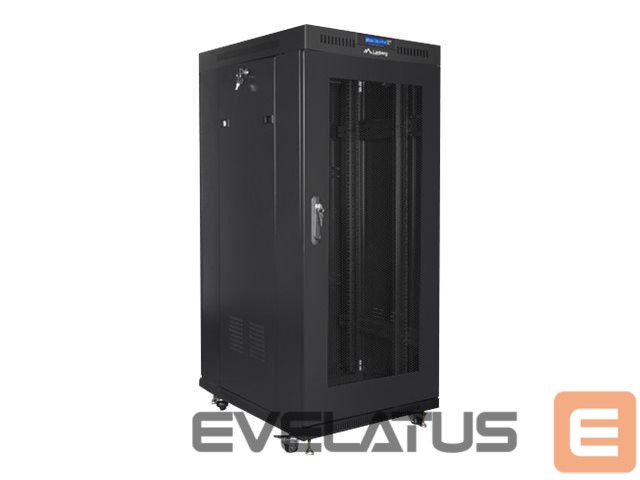Serveriai Lanberg Rack cabinet 19" free-standing 22U/800x800 (flat pack) with glass door lCD V2, black |