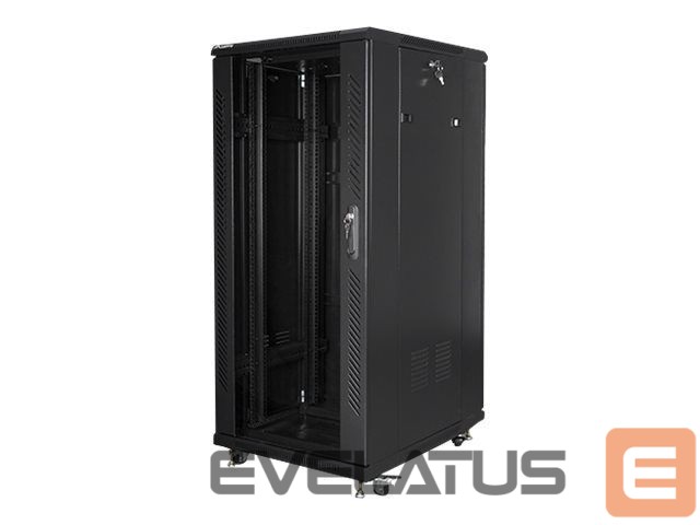 Serveriai Lanberg Rack cabinet 19" free-standing 27U/600x800 (flat pack), black |