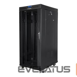 Serveriai Lanberg  Rack cabinet 19" free-standing 27U/600x800 (flat pack) with glass door lCD V2, black | 