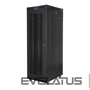 Serveriai Lanberg  Rack cabinet 19" free-standing 27U/800x1000 (flat pack) with glass door lCD V2, black | 