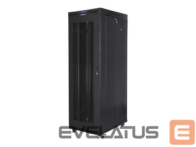 Serveriai Lanberg Rack cabinet 19" free-standing 27U/800x1000 (flat pack) with glass door lCD V2, black |