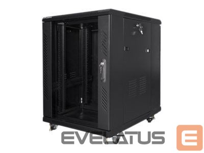 Serveriai Lanberg Rack cabinet 19" free-standing 15U/600x800 (flat pack), black |