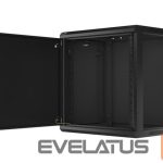 Serveriai Lanberg  Rack cabinet 19" wall-mount 12U/600x450 for self-assembly with metal door (flat pack), black | 