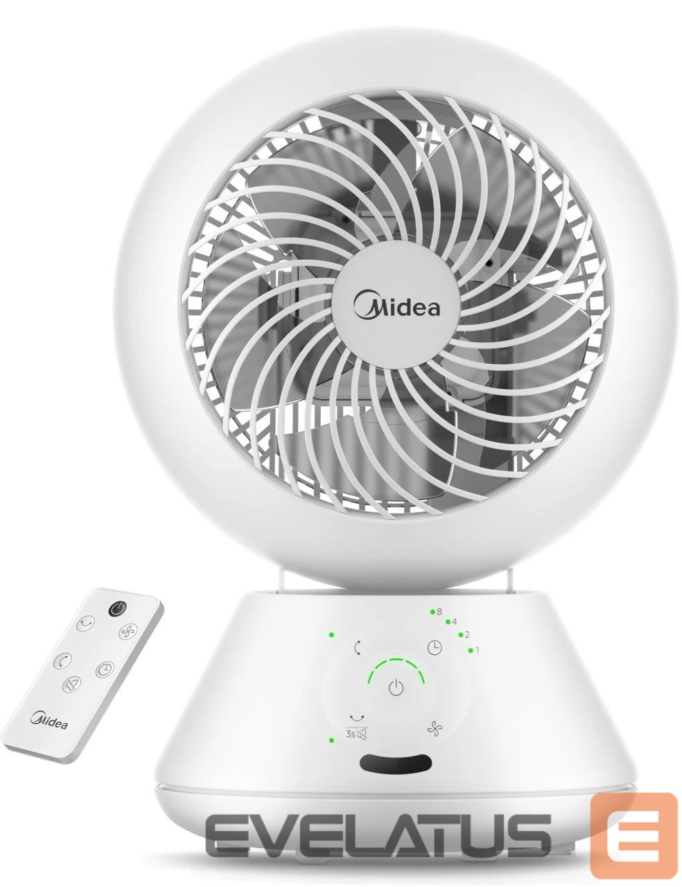 Ventiliatorius Midea Fan | MDF24JRW TurboForce | Table Fan | White | Number of speeds 5 | Oscillation | Remote control