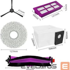 Dulkių siurblio priedas Midea  V15 Spare Parts kit: 1x Side Brush, 2x Mop Pad, 1x Roller Brush, 1x Filter, 1x Dust Bag 