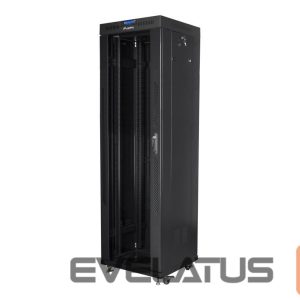 Kitos prekės Lanberg  | Rack cabinet 19" free-standing 42U/600x600 (flat pack) with glass door lCD V2 | FF01-6642-12BL | Black 