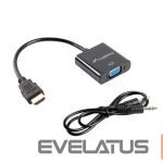 Monitoriaus priedas Lanberg  HDMI, Mini Jack 3.5 mm, VGA Adapter | AD-0017-BK | 20 m 