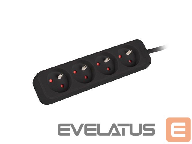 Serveriai Lanberg Cable Power Strip, 4X French Outlets Quality-Grade Copper, 1.5 m | PS0-04E-0150-BK