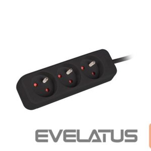 Serveriai Lanberg  Cable Power Strip, 3X French Outlets Quality-Grade Copper, 3 m | PS0-03E-0300-BK 