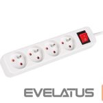 Serveriai Lanberg  Cable Power Strip, 4X French Outlets with Switch, Quality-Grade Copper, 1.5 m | PS1-04E-0150-W 