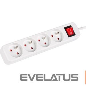 Serveriai Lanberg  Cable Power Strip, 4X French Outlets with Switch, Quality-Grade Copper, 1.5 m | PS1-04E-0150-W 