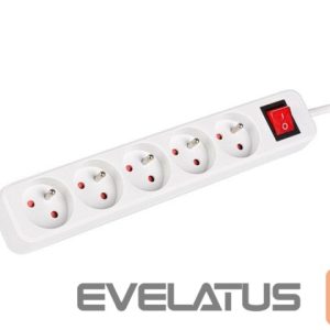 Serveriai Lanberg  Cable Power Strip, 5X French Outlets with Switch, Quality-Grade Copper, 1.5 m | PS1-05E-0150-W 