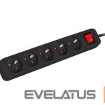 Serveriai Lanberg  Cable Power Strip, 5X French Outlets with Switch, Quality-Grade Copper, 1.5 m | PS1-05E-0150-BK 