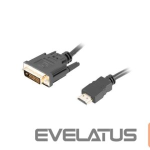 Monitoriaus priedas Lanberg  HDMI to DVI-D Cable Dual Link with Gold-Plated 4K Connectors | CA-HDDV-20CU-0018-BK | HDMI to DVI-D | 1.8 m 