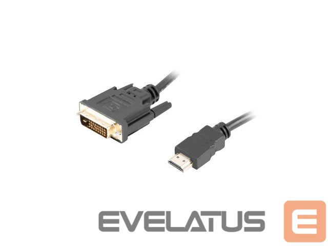 Monitoriaus priedas Lanberg HDMI to DVI-D Cable Dual Link with Gold-Plated 4K Connectors | CA-HDDV-20CU-0018-BK | HDMI to DVI-D | 1.8 m