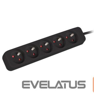 Serveriai Lanberg  Cable Power Strip, 5X French Outlets Quality-Grade Copper, 3 m | PS0-05E-0300-BK 