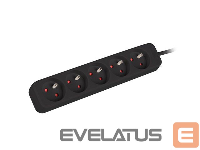 Serveriai Lanberg Cable Power Strip, 5X French Outlets Quality-Grade Copper, 3 m | PS0-05E-0300-BK