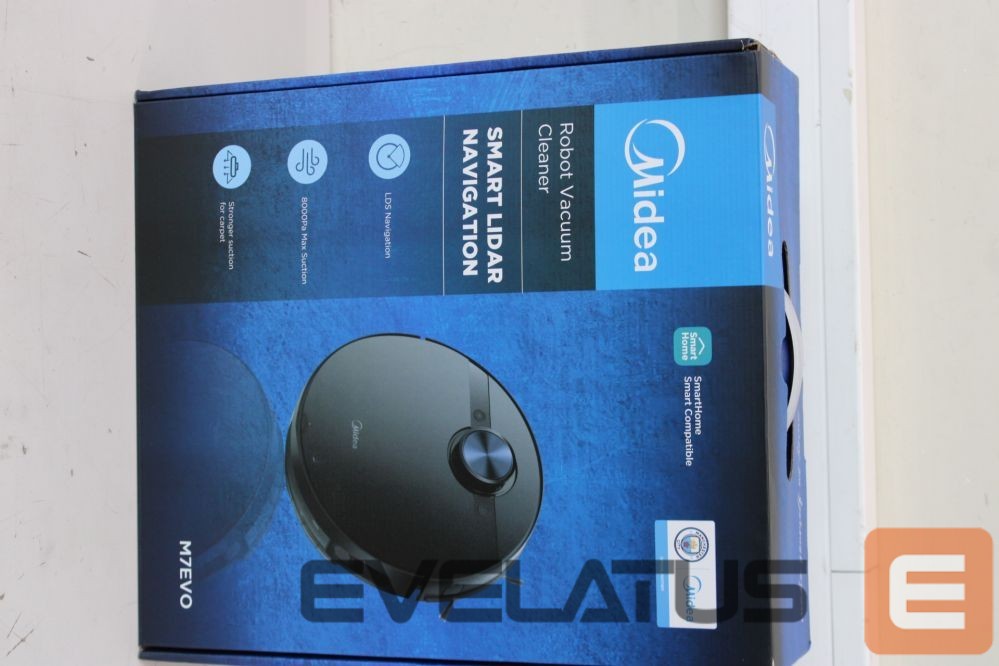Dulkių siurblys Midea SALE OUT. M7 Evo Robot Vacuum Cleaner, Black | Robot Vacuum Cleaner | M7 Evo | Dry | Lithium ion | 5200 mAh | Dust capacity 0.43 L | 1500 Pa | Black | BROKEN CAP ON BACK