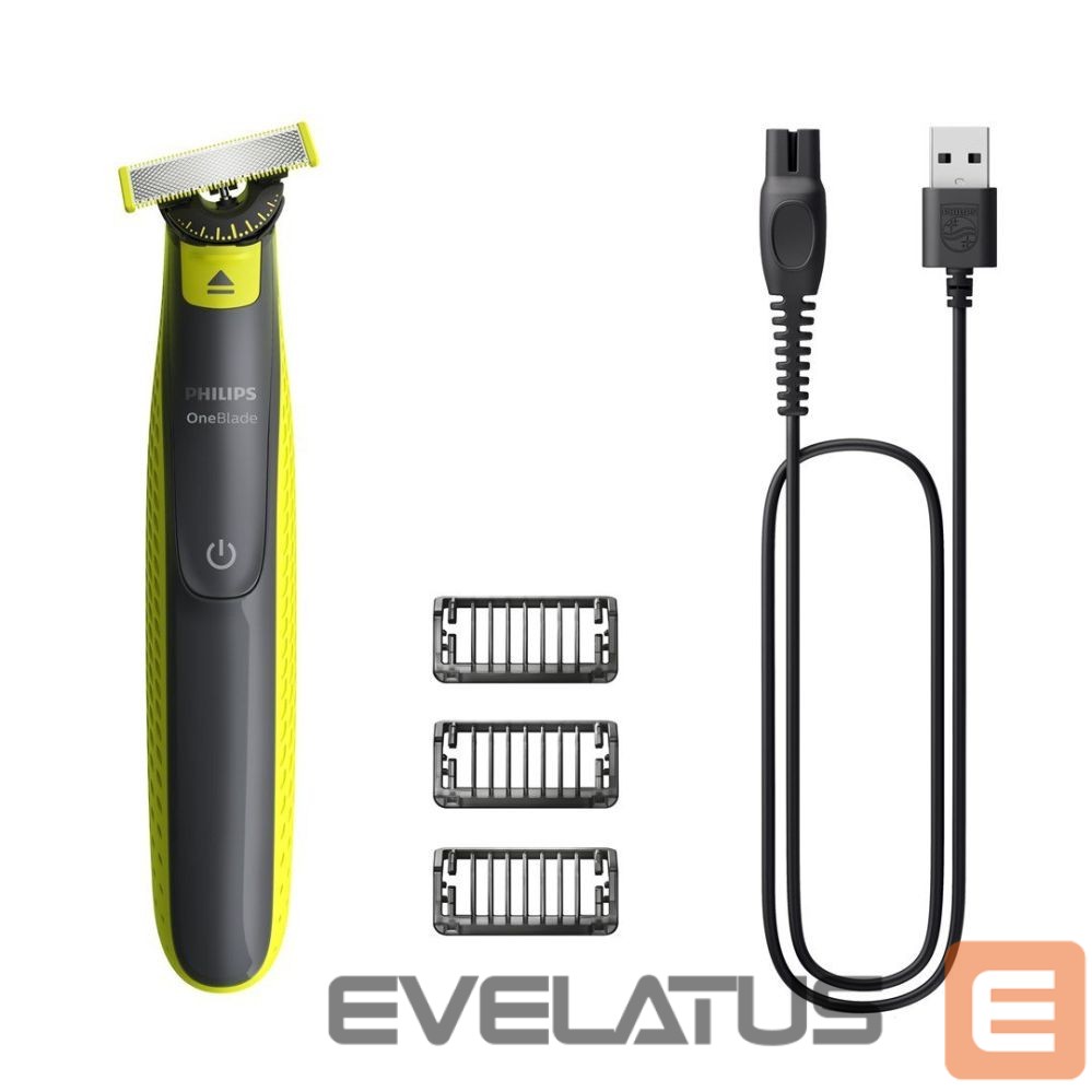 Skustuvas Philips Shaver | QP2724/23 OneBlade | Operating time (max) 45 min | Wet & Dry | NiMH | Black/Lime