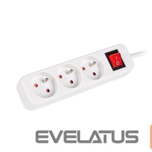 Serveriai Lanberg  Cable Power Strip 3M 3X French Outlets with Switch, Quality-Grade Copper | PS1-03E-0300-W 