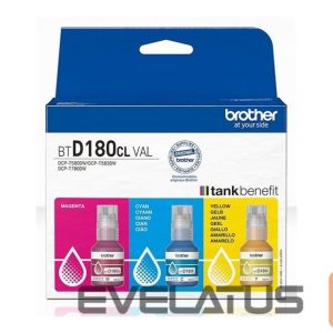 Eksploatacinės medžiagos spausdintuvams Brother  BTD180CL | Ink refill | Yellow, Cyan, Magenta 