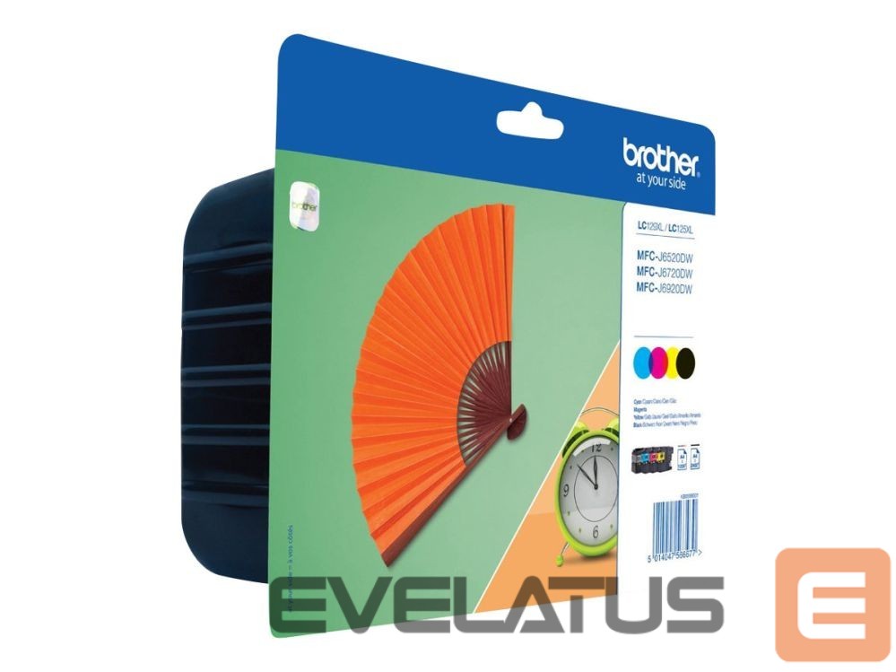 Eksploatacinės medžiagos spausdintuvams Brother LC129XLVALBP | Ink Cartridge | Black, Cyan, Magenta, Yellow
