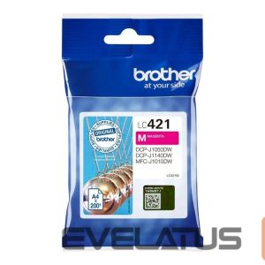 Eksploatacinės medžiagos spausdintuvams Brother  LC421M Ink Cartridge Magenta | 